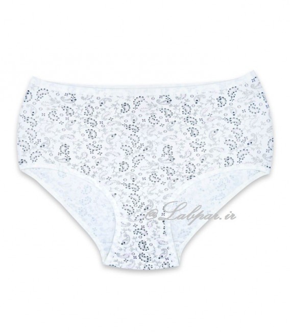 شورت زنانه اسلیپ نخی فاق بلند Adak آداک کد 137 طرح بته جقه سفید