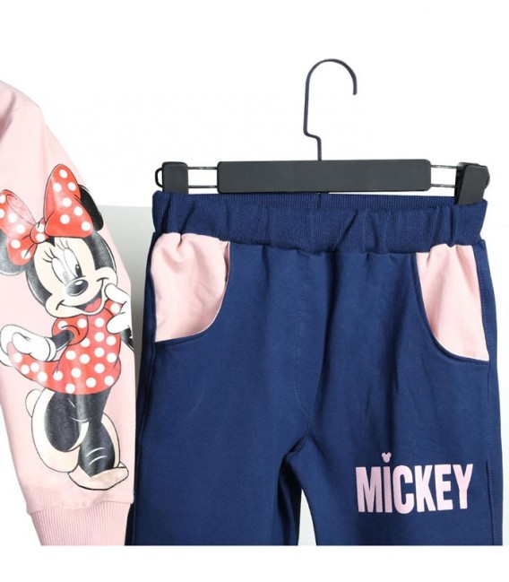 ست هودی و شلوار دخترانه Saaliz سالیز مدل Mickey Mouse صورتی