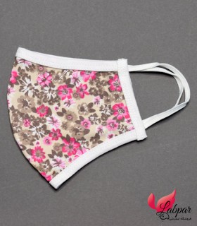 ماسک پارچه ای Koza کوزا شکوفه ریز قهوه ای