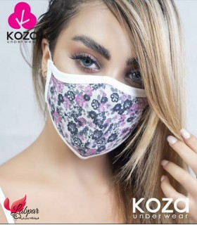 ماسک پارچه ای Koza کوزا شکوفه ریز صورتی
