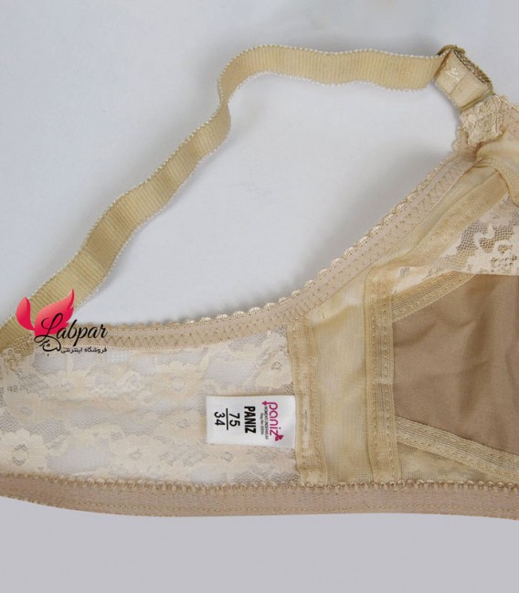 سوتین تمام دانتل پانیذ Paniz کد 66504 - بدون فنر کرم