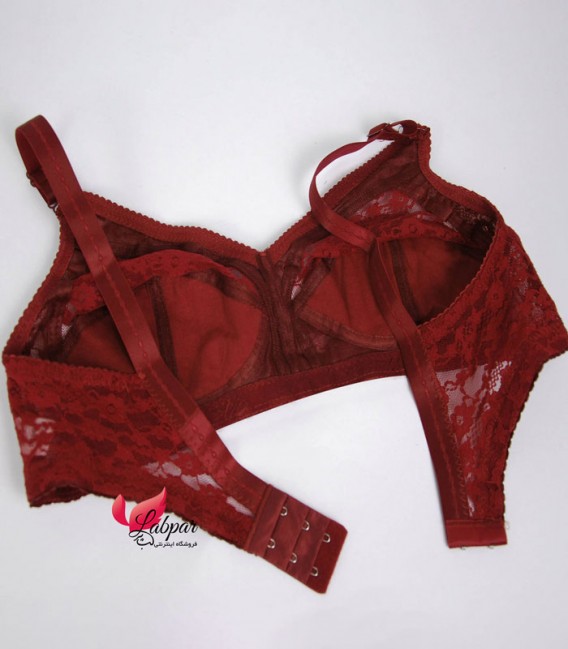 سوتین تمام دانتل پانیذ Paniz کد 66504 - بدون فنر زرشکی