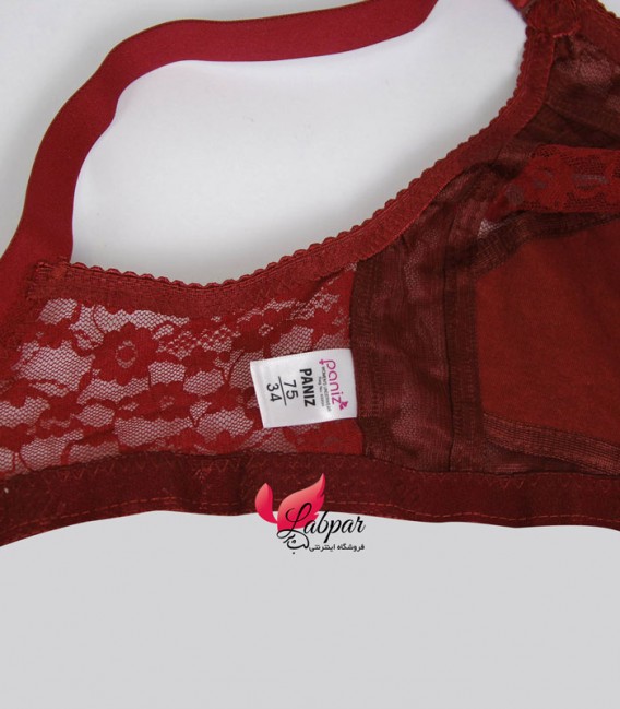 سوتین تمام دانتل پانیذ Paniz کد 66504 - بدون فنر زرشکی