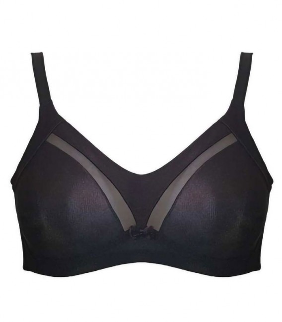 سوتین پرلون شیشه ای پانیذ Paniz کد 22202 - بدون فنر مشکی