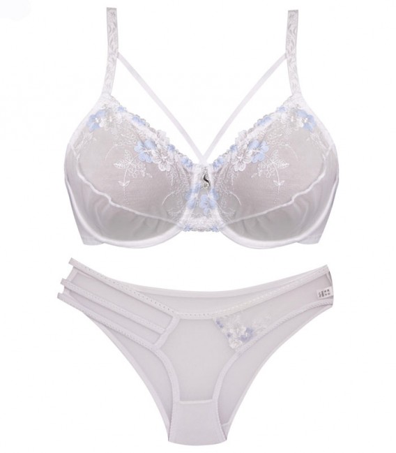 ست لباس زیر تمام تور Paniz پانیذ تمام تور سفید کد 9019 فنردار