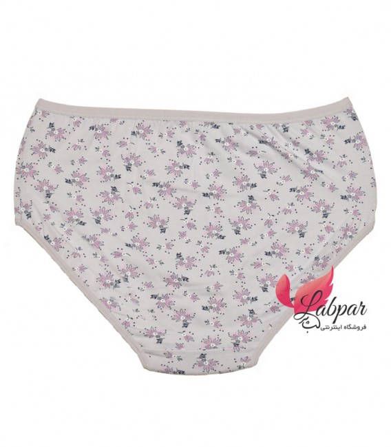 شورت زنانه اسلیپ نخ پنبه فاق بلند آداک Adak کد 137 طرح برگ پنج پر - طوسی