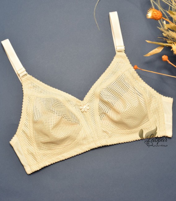 سوتین سوزنی پرسی پانیذ Paniz بدون فنر کد 66307 - کرم