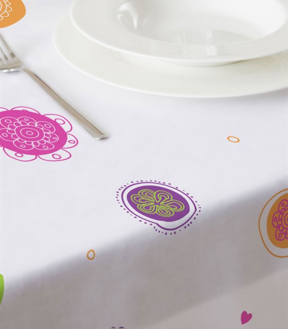 سفره یکبار مصرف کاغذی کوالا Koala طرح گل آبی و نارنجی رول 10 متری