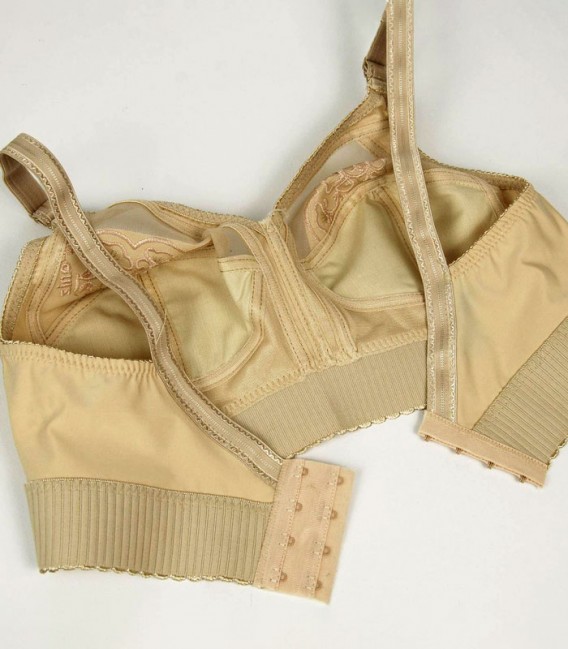 سوتین طرح مادام کش پهن پانیذ Paniz کد 77326 رنگ کرم