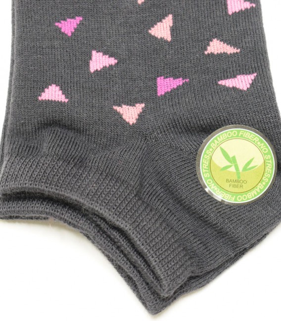 جوراب زنانه بامبو Cavaliye کاوالیه طرح لوزی کد 428 - دودی