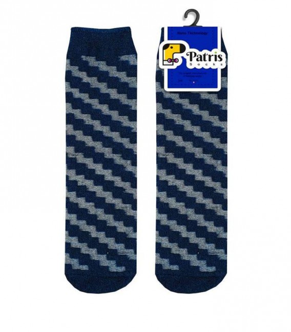 جوراب حوله ای آنتی باکتریال پاتریس Patris Socks طرح مربع سرمه ای