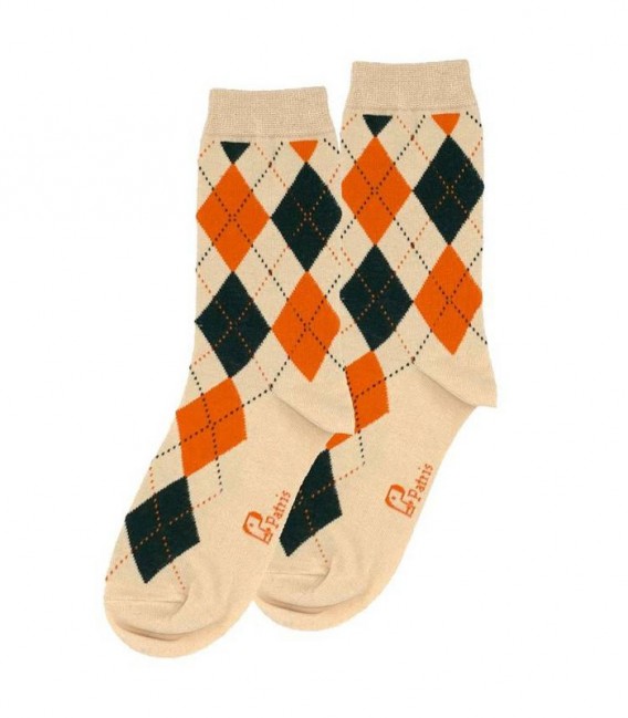 جوراب ساقدار نانو پاتریس Patris Socks طرح اسکاچ - کرم