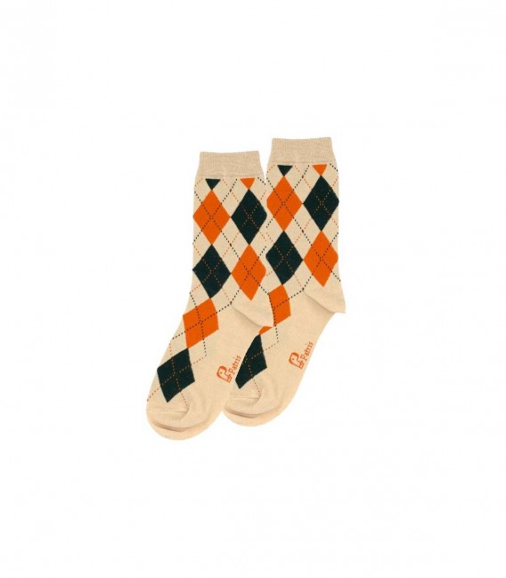 جوراب ساقدار نانو پاتریس Patris Socks طرح اسکاچ - کرم