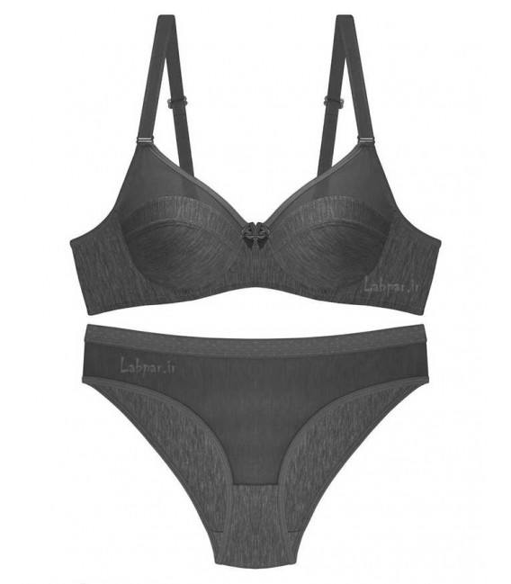 ست شورت و سوتین نخی Noosheh Poosh نوشه پوش دودی کد 223 فنردار