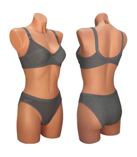 ست شورت و سوتین نخی Noosheh Poosh نوشه پوش دودی کد 223 فنردار