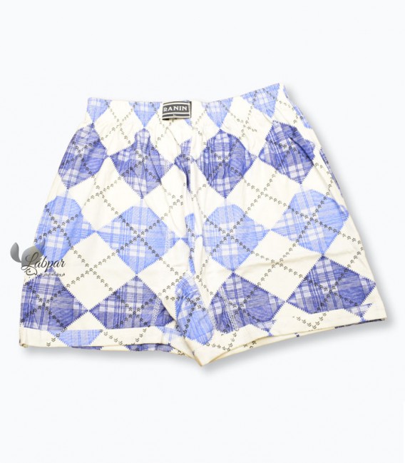 شورت پادار مردانه Ranin رانین کد 1040 طرح چهارخانه آبی