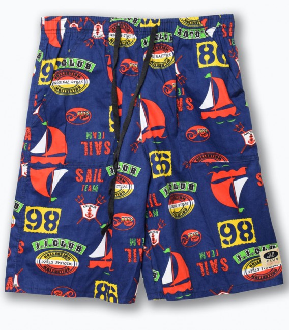 شلوارک کتان پنبه J.J.CLUB جی جی کلاب - سورمه ای