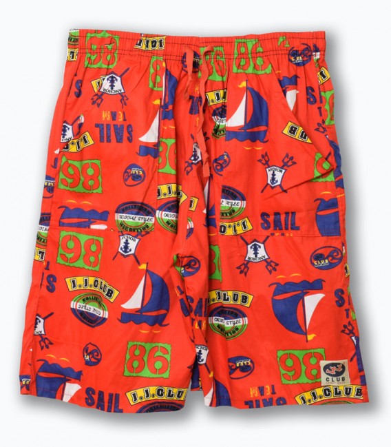 شلوارک کتان پنبه J.J.CLUB جی جی کلاب - قرمز