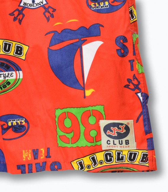 شلوارک کتان پنبه J.J.CLUB جی جی کلاب - قرمز