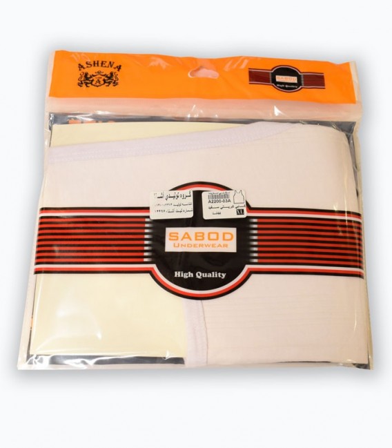 زیرپوش رکابی کبریتی Ashena آشنا کد 2000 - سفید