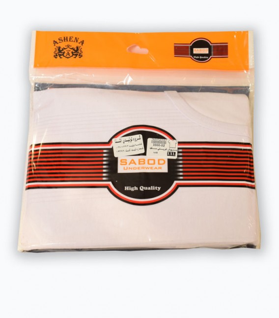 زیرپوش نیم آستین کبریتی Ashena آشنا کد 3000 - سفید