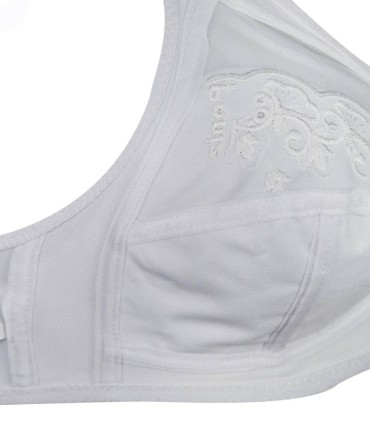 سوتین طرح مادام گلدوزی پانیذ Paniz کد 66325 - رنگ سفید