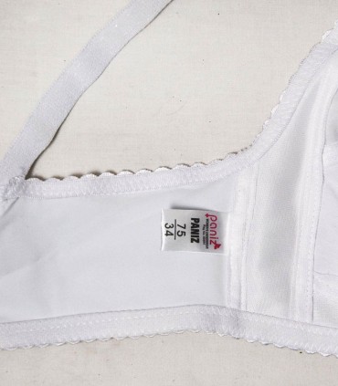 سوتین طرح مادام گلدوزی پانیذ Paniz کد 66325 - رنگ سفید