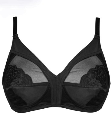 سوتین طرح مادام گلدوزی پانیذ Paniz کد 66325 - رنگ مشکی