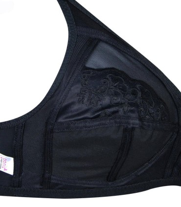 سوتین طرح مادام گلدوزی پانیذ Paniz کد 66325 - رنگ مشکی