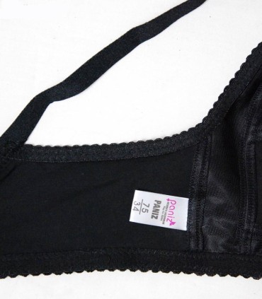 سوتین طرح مادام گلدوزی پانیذ Paniz کد 66325 - رنگ مشکی