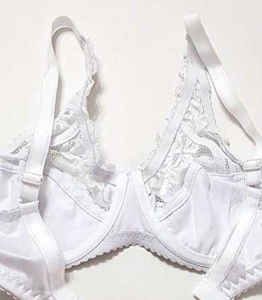 سوتین نخ گیپور فنردار Paniz پانیذ کد 77364 - سفید