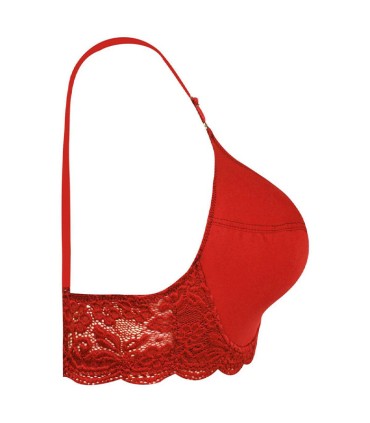 ست لباس زیر زنانه گیپور و استرچ Paniz پانیذ کد 9012 - قرمز