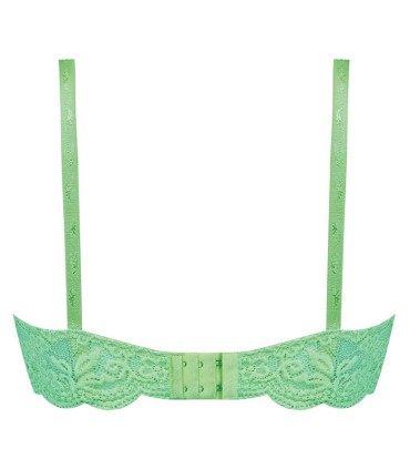 ست لباس زیر زنانه گیپور و استرچ Paniz پانیذ کد 9012 - پسته ای