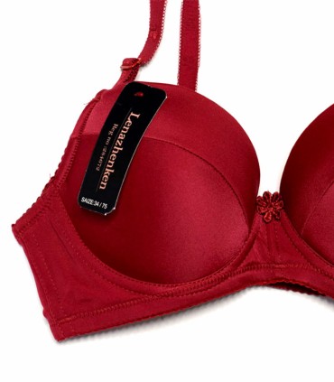 ست شورت و سوتین اسفنجی فنردار Lenazhenken لناژانکن - زرشکی