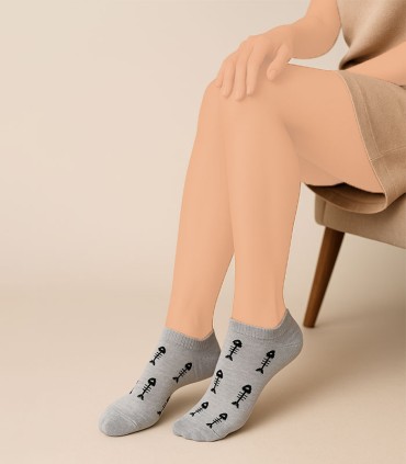 جوراب زنانه بامبو Cavaliye کاوالیه طرح ماهی کد 428