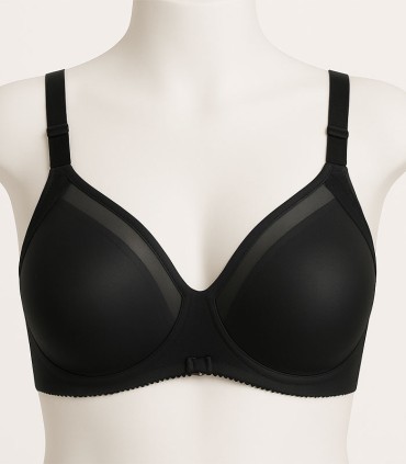 سوتین پرلون پرسی شیشه ای بدون فنر Adak آداک کد 644 - رنگ مشکی