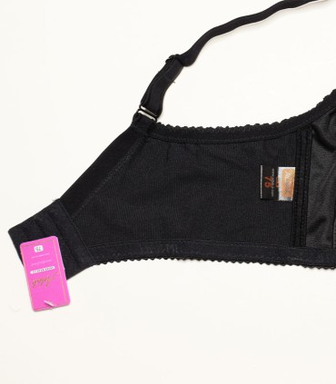 سوتین پرلون پرسی شیشه ای بدون فنر Adak آداک کد 644 - رنگ مشکی