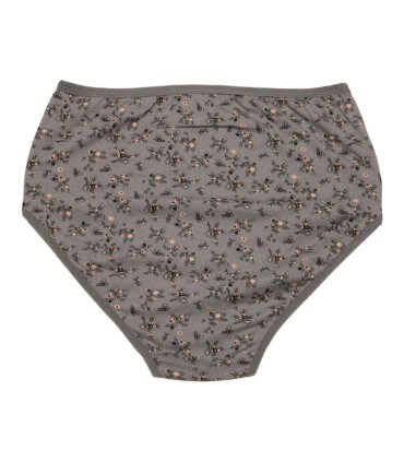 شورت نخی زنانه Adak آداک مدل فاق بلند کد 137 طرح گل صورتی ریز طوسی