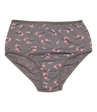 شورت زنانه نخ پنبه آداک مدل گنی طرح گل رز طوسی کد 137 - لب پر