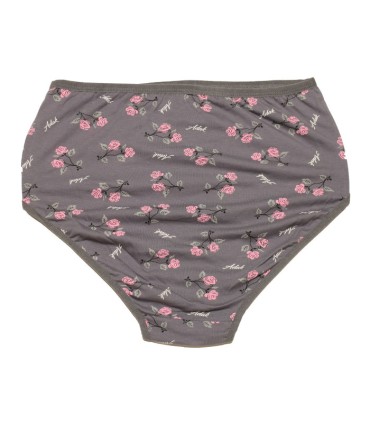 شورت نخی زنانه Adak آداک مدل فاق بلند کد 137 طرح گل رز طوسی