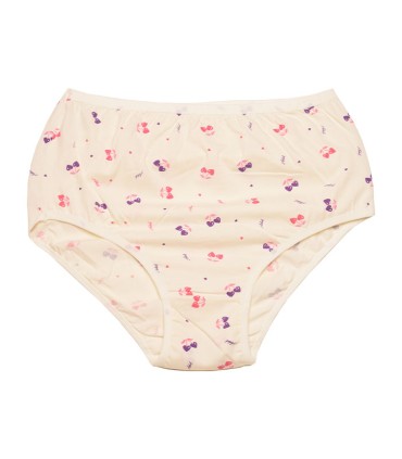 شورت نخی زنانه Adak آداک مدل فاق بلند کد 137 طرح قلب گیلاسی سفید