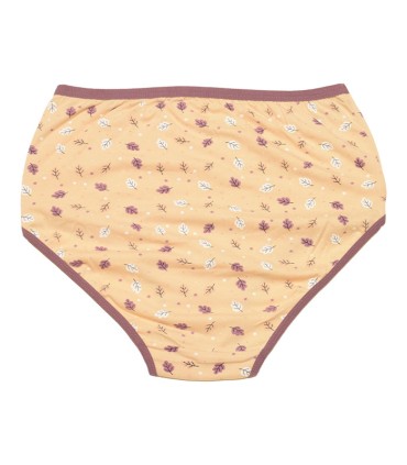 شورت نخی زنانه Adak آداک مدل فاق بلند کد 137 طرح برگ سرو کرم