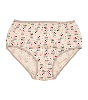 شورت نخ پنبه زنانه آداک فاق بلند کد 137 طرح لاو قلبی سفید