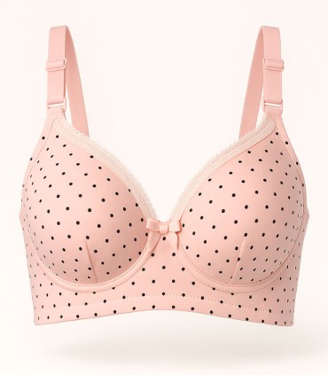 سوتین شیردهی فنردار طرح گلبهی خال دار مشکی