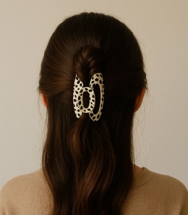 کلیپس موی سر بیضی پلنگی کد 111 - چهار رنگ (مات)