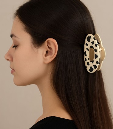 کلیپس موی سر بیضی پلنگی کد 111 - چهار رنگ (مات)