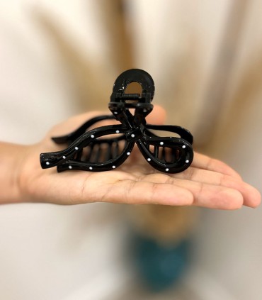 کلیپس موی سر نشکن طرح پاپیون خال خال کد 112 - دو رنگ