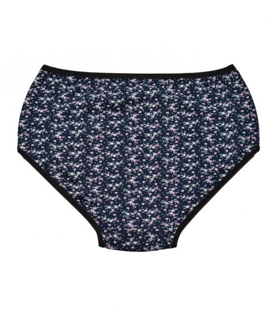 شورت زنانه اسلیپ نخی فاق بلند Adak آداک کد 137 طرح شکوفه ریز سرمه ای