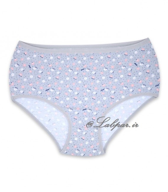 شورت نخی زنانه Adak آداک مدل فاق بلند کد 137 طرح گلدار طوسی