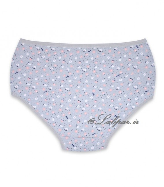 شورت نخی زنانه Adak آداک مدل فاق بلند کد 137 طرح گلدار طوسی